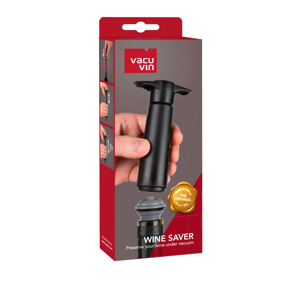 Wine Saver Black + 2 Stoppers