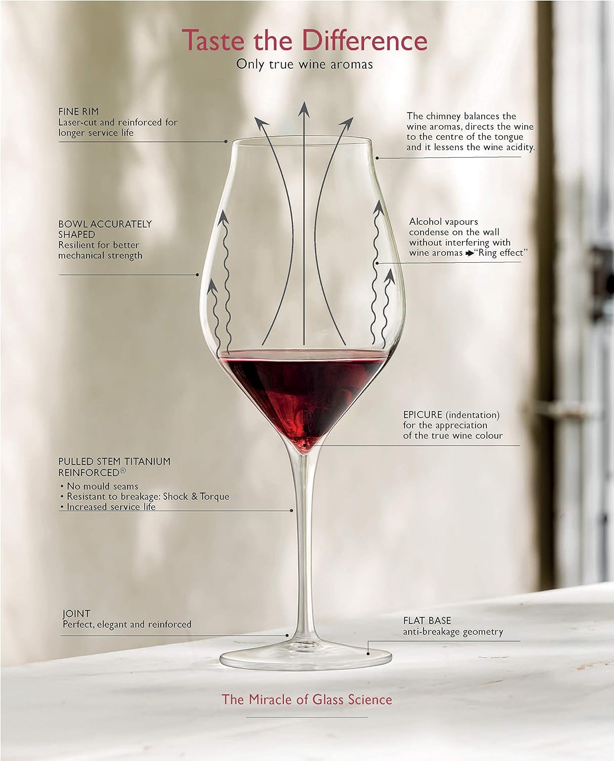 Vinea 15.25oz Montepulciano/Merlot Red Wine Glass