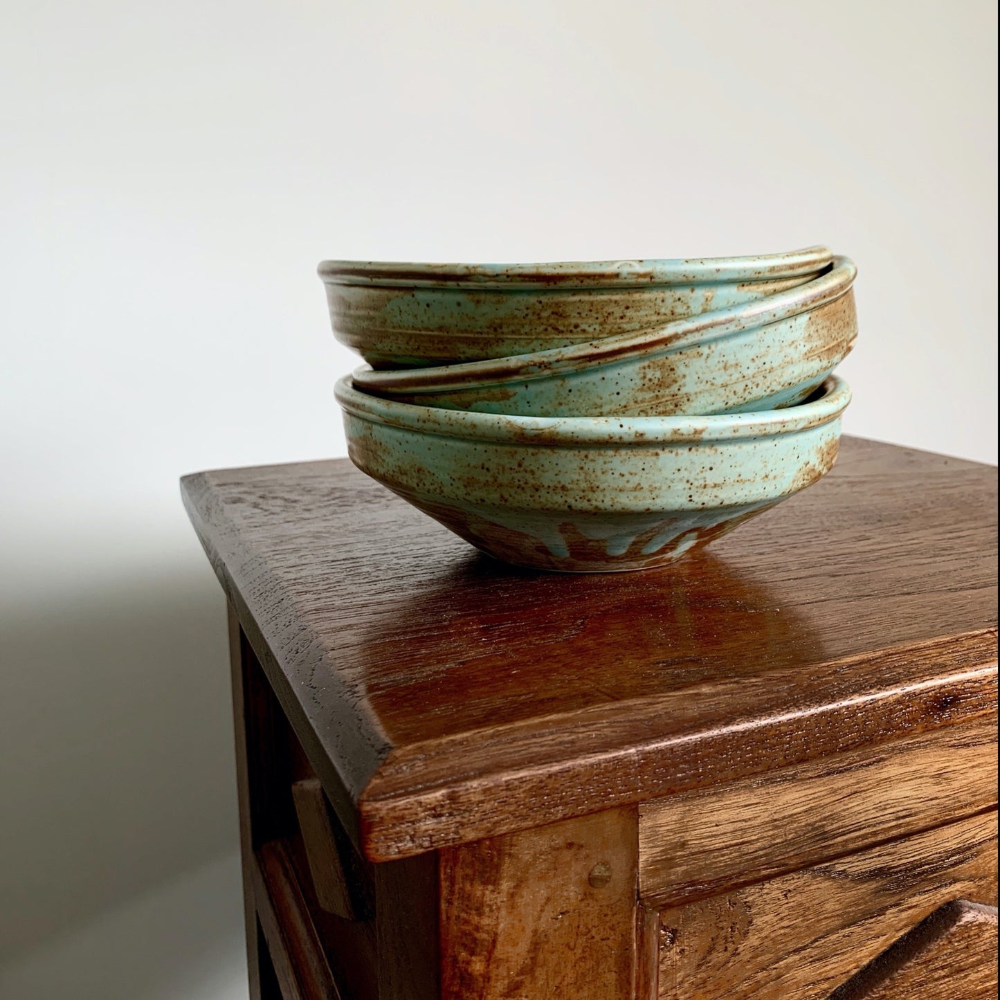 Earthy tone dinnerware piece - asymmetric round plate bowl