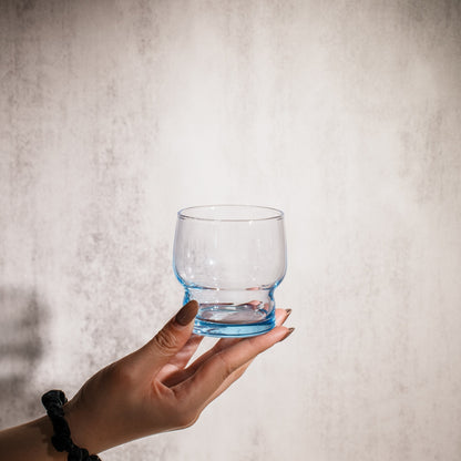 Bubble Stackable Glass - Clear Blue