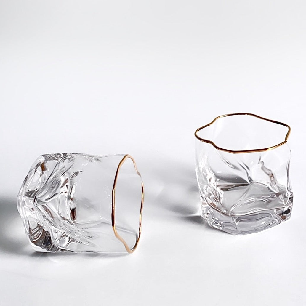 Tara Irregular Gold Rim Glass | Base Piece