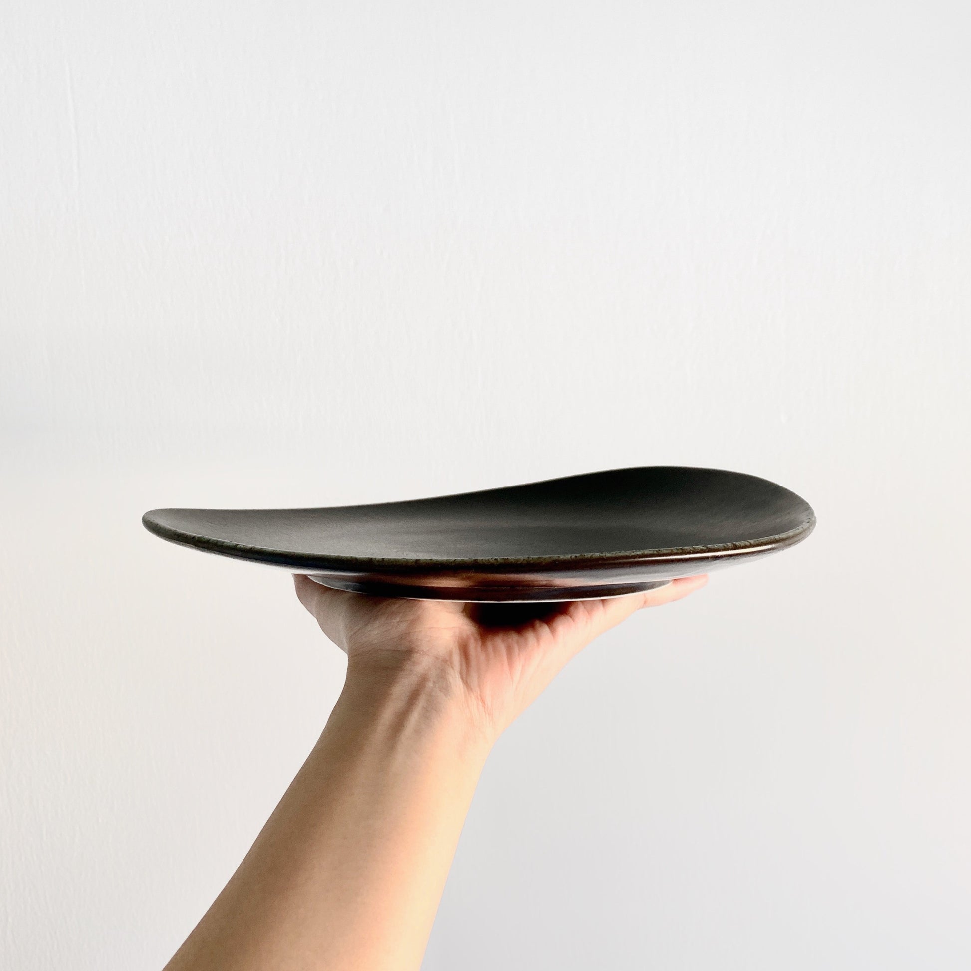 unique asymmetrical dinnerware piece - serving plate in black